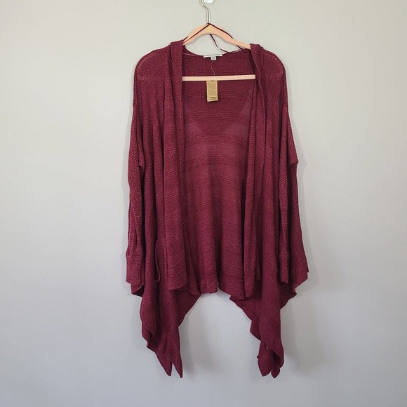 American‎ Eagle Waterfall Hooded Open Knit Cardigan Size Large NWT - Picture 3 of 11